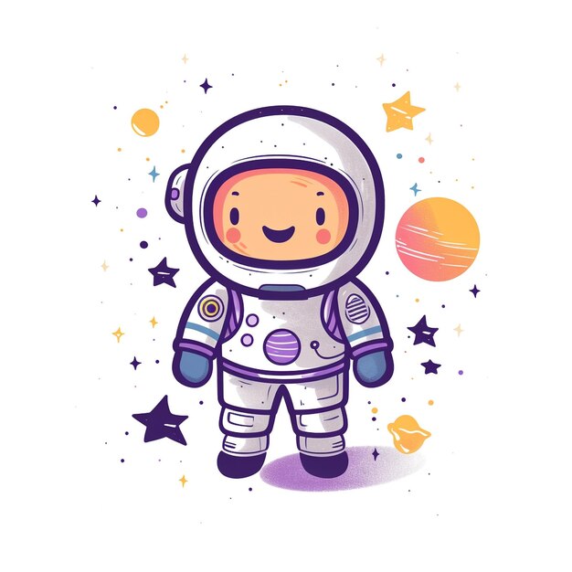 Foto süßer kawaii astronaut junge