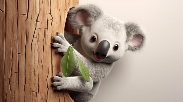 Foto süßer koala über der wand ein süßer koala