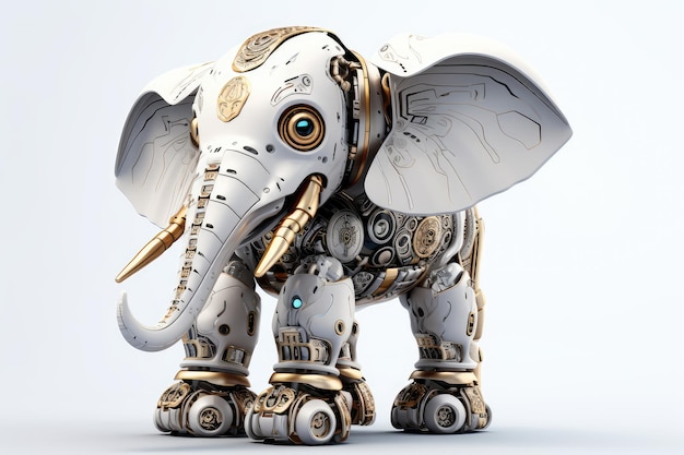 Süßer Roboter-Elefant Roboter-Tier isoliert