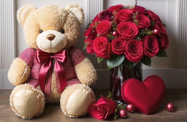 Süßer Teddybär Valentinstag Süßes Geschenk für Ihre Frau Freundin Generative KI