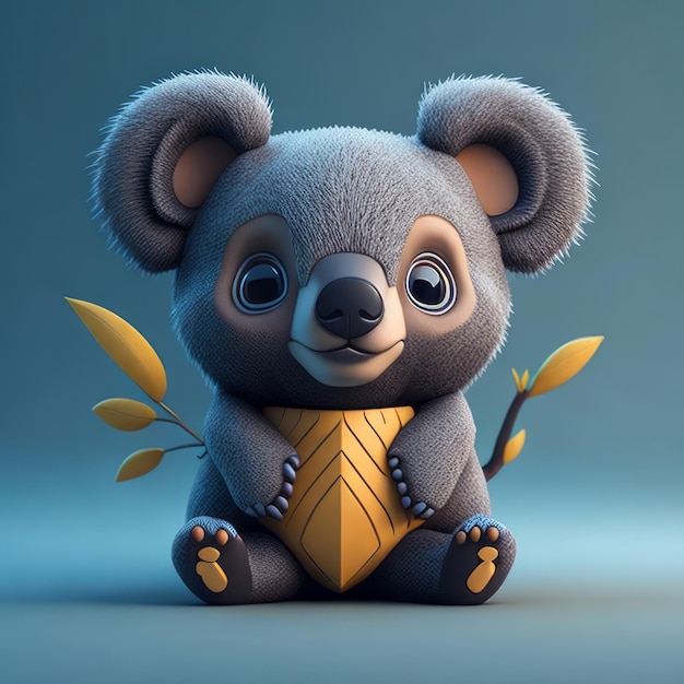 süßer, winziger, hyperrealistischer, animierter 3D-Koala