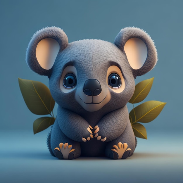 süßer, winziger, hyperrealistischer, animierter 3D-Koala