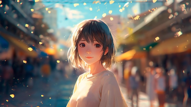 Süßes Anime-Mädchen, generative KI