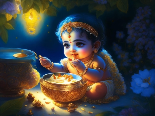 Süßes Baby Krishna