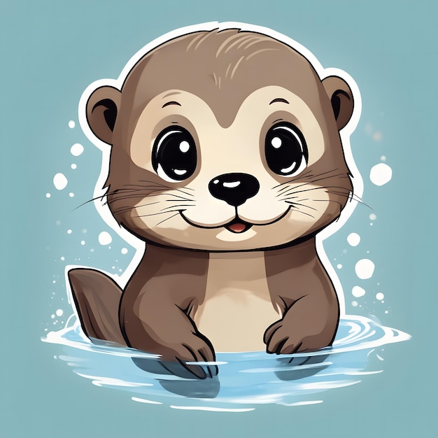 Süßes Baby Otter Clipart