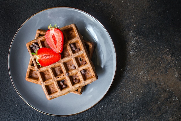 Süßes Dessert der belgischen Waffeln