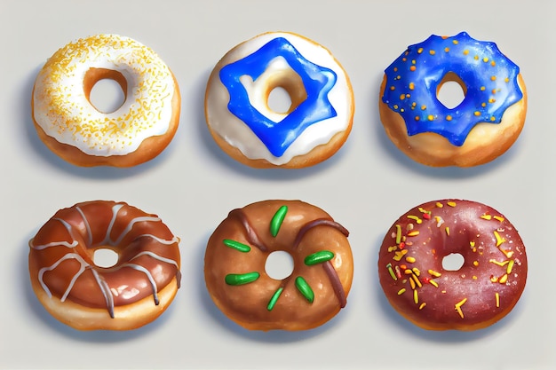 Süßes Dessert mit vielen Donuts Generative Ai