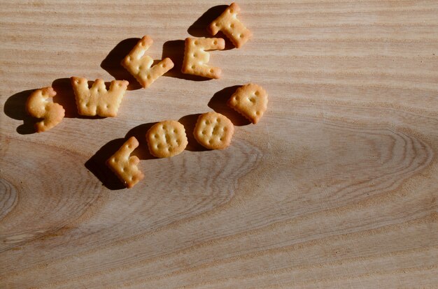 Süßes Essen. Essbare Buchstaben