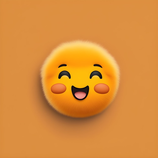 Süßes flauschiges Emoji, fröhlich und verspielt mit extra Flauschigkeit, freudige Emojic-Reaktion