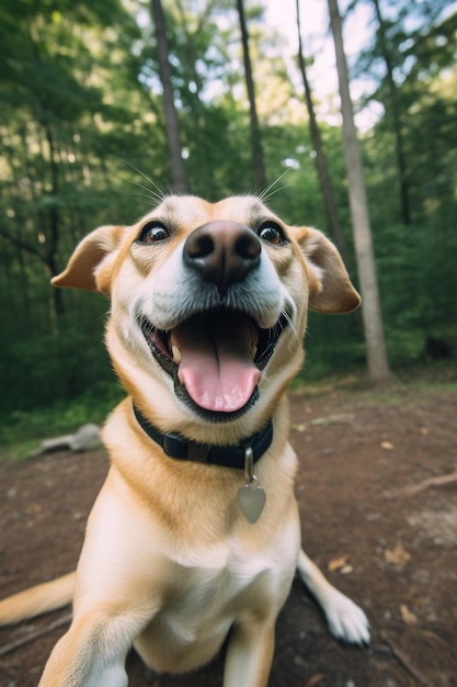 Süßes Hunde-Selfie draußen