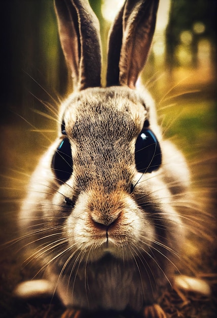 Foto süßes kaninchen auf grünem gras ein zierkaninchen in freier wildbahn
