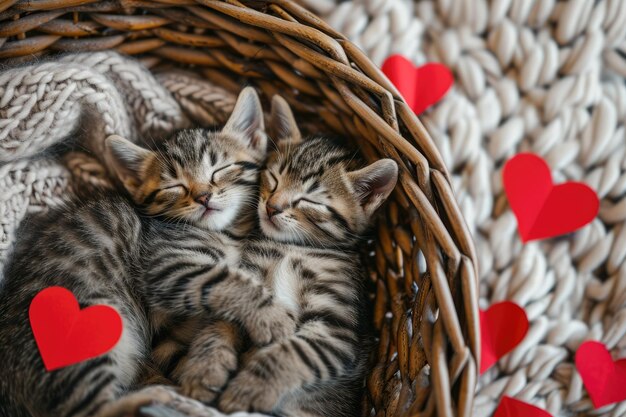 Süßes Katzenpaar liebt Valentinstag Pragma