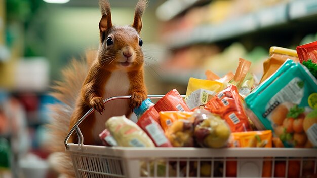 süßes lustiges Eichhörnchen im Laden Haustier anima