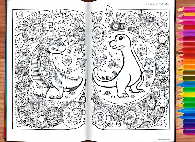 süßes Malbuch mit Dinosaurier