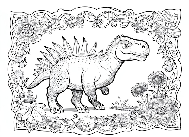 süßes Malbuch mit Dinosaurier