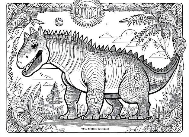 süßes Malbuch mit Dinosaurier