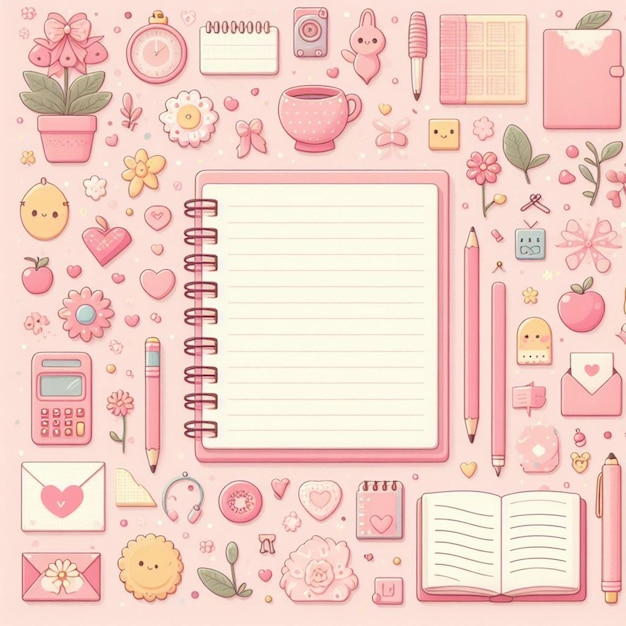 Foto süßes rosa notizpapier