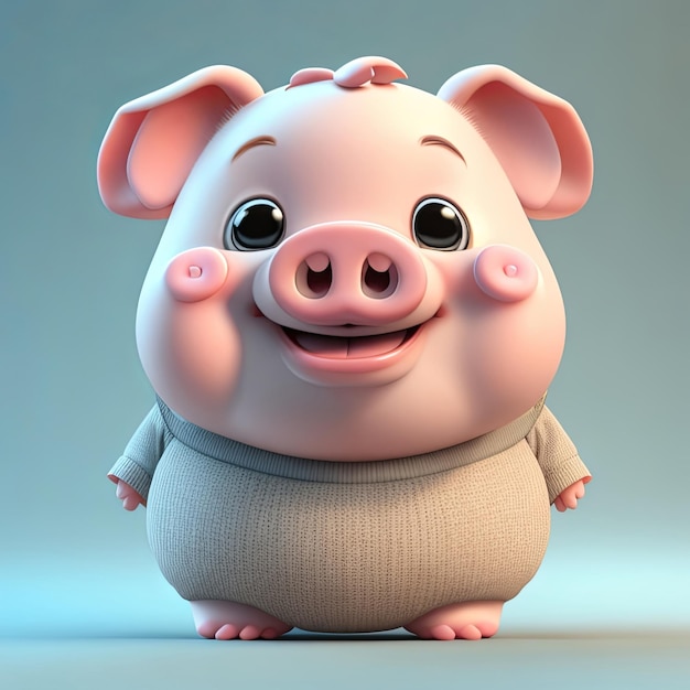 Süßes tierisches Schweinefett Baby conlorful und realistisch 3d