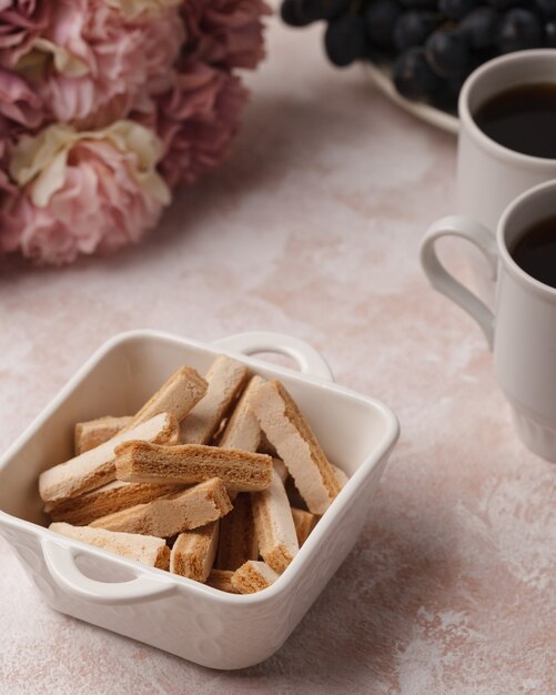 Foto süßigkeiten für tee und kaffee. marshmallows und marmelade