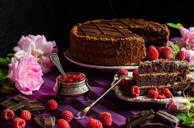 Foto süßigkeiten und desserts schokoladenkuchen