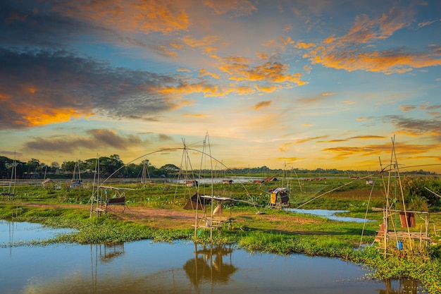 Süßwasser-Seenlandschaft in Thailand, Ruheansicht des Chiang Saen-Sees, eines natürlichen Süßwassersees