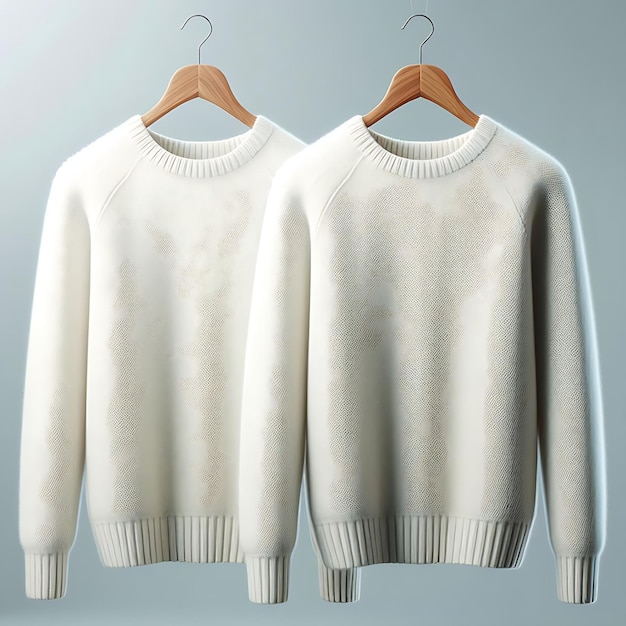 Foto suéter blanco frente y atrás imagen de maqueta
