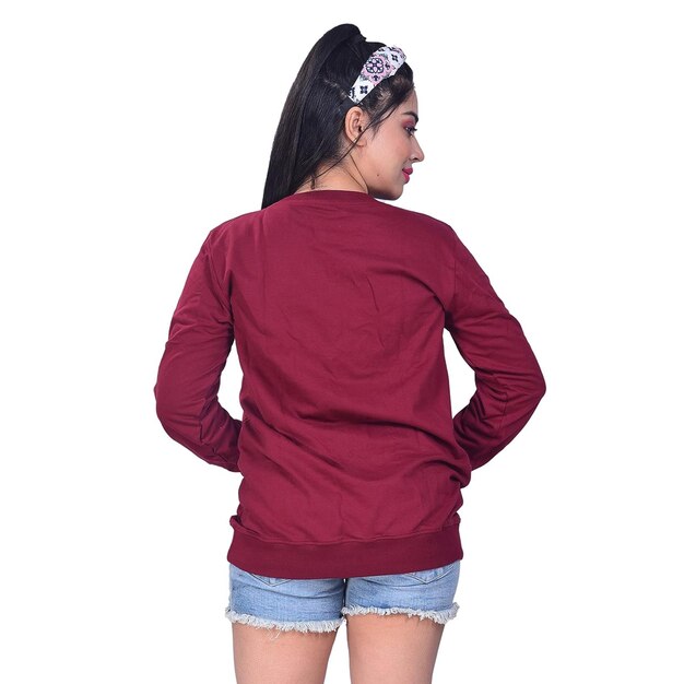 suéter feminino liso com gola redonda