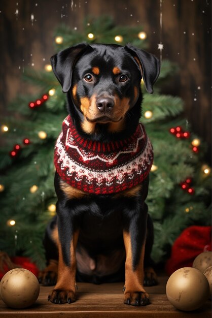 Suéter de Navidad de Rottweiler