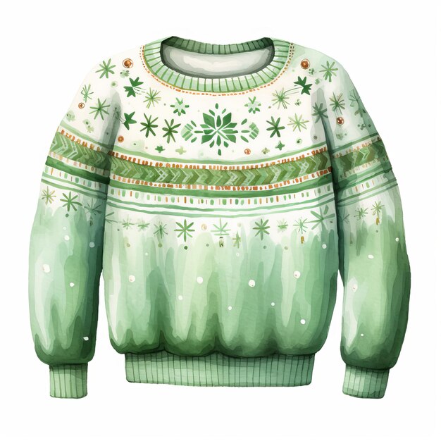 suéter navideño de acuarela