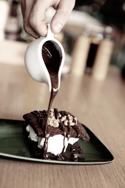Suflê de chocolate com sorvete