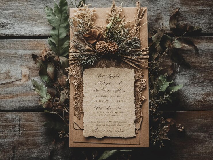 Foto suíte de convites de casamento de outono