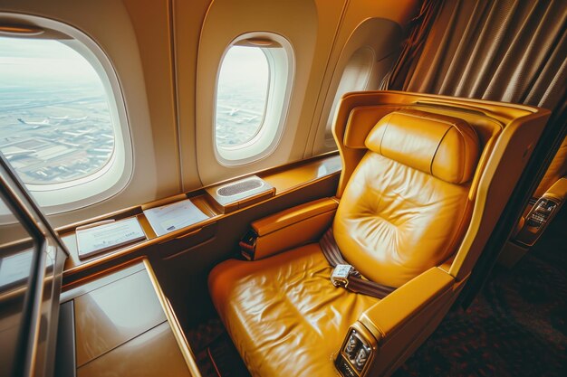 Suite privada de lujo para un viaje aéreo cómodo y elegante