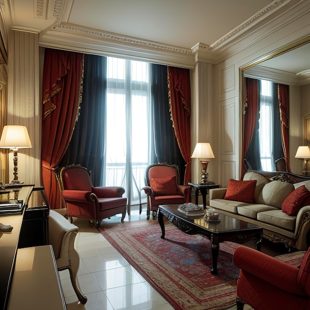 Suite-Wohnzimmer eines eleganten 5-Sterne-Luxushotels