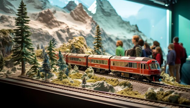 Suiza destaca la representación de los Alpes y el tren