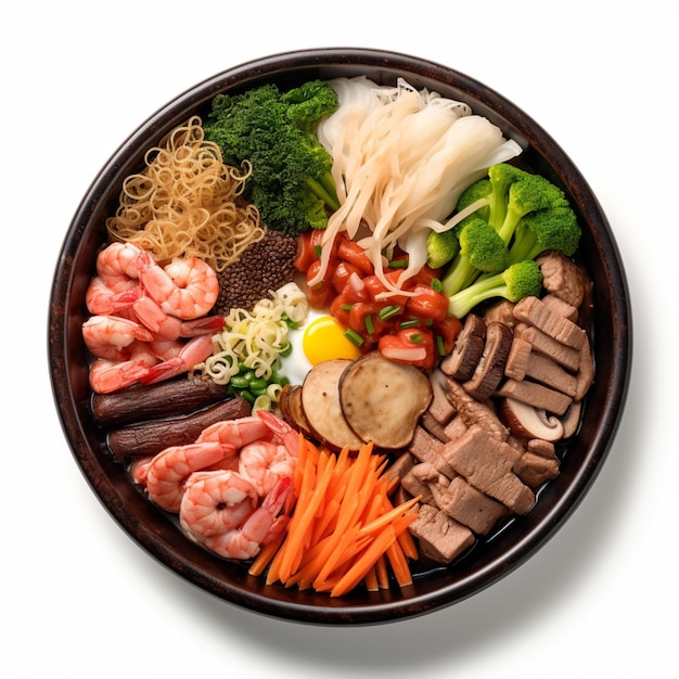 Sukiyaki com fundo branco ultra h de alta qualidade