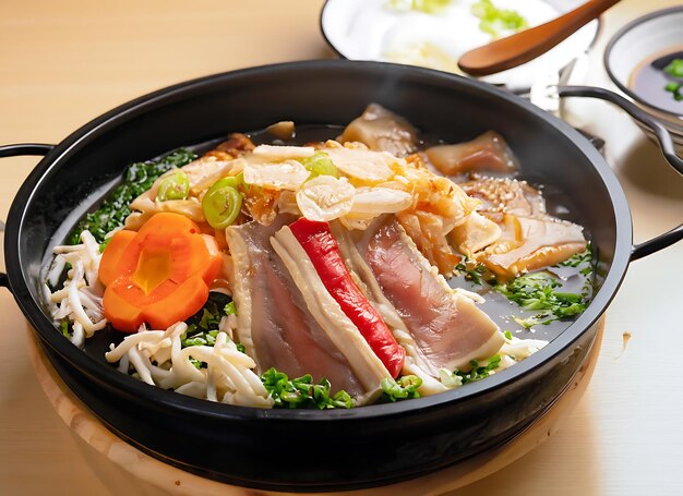 Sukiyaki japonés Fotografía de comida