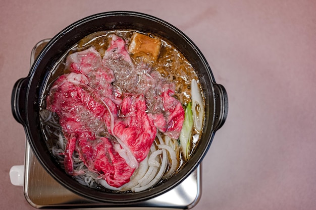 Sukiyaki marmoreado de luxo