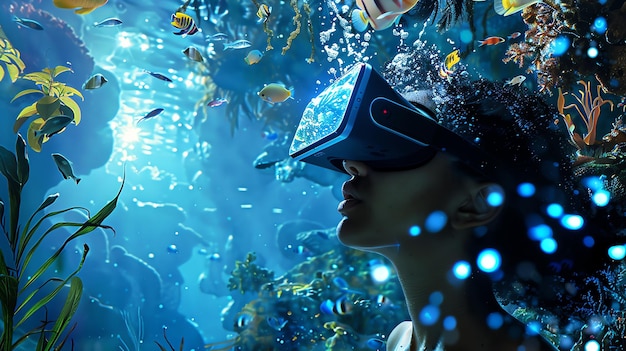 Sumérgete en la belleza de las profundidades del mar con nuestra tecnología de realidad virtual de vanguardia