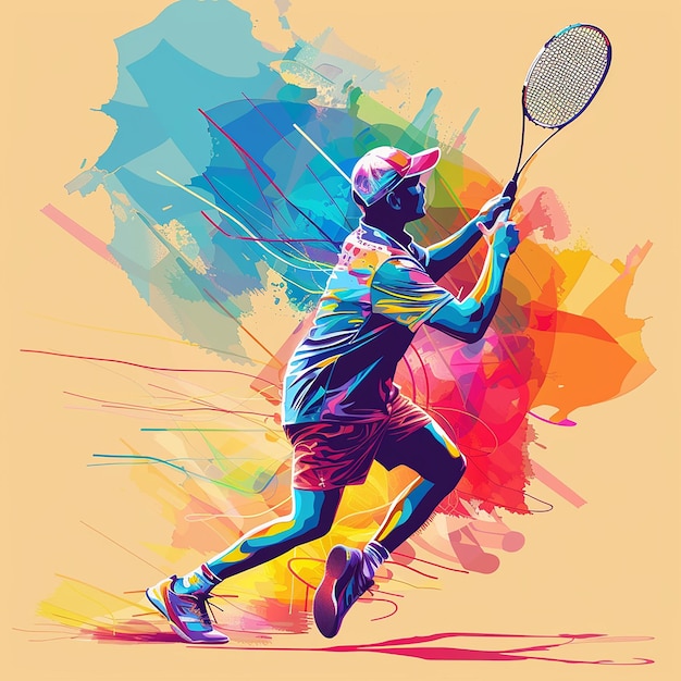 Sumérgete en el mundo del bádminton Premium Vector