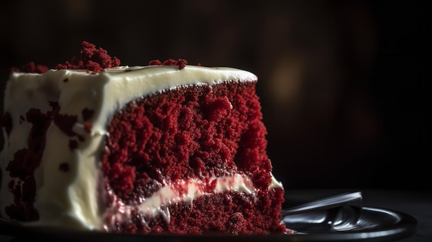 Sumérgete en el pastel de terciopelo rojo aterciopelado