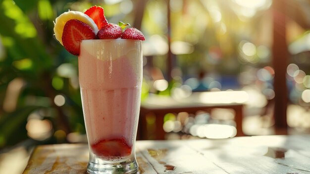 Foto summer berry delight milkshake (bärenschmecken im sommer)
