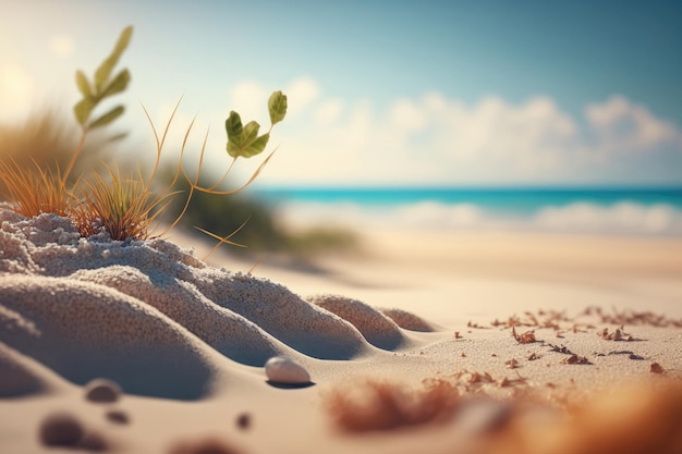 Summer Sand Beach Hintergrund Illustration AI Generative