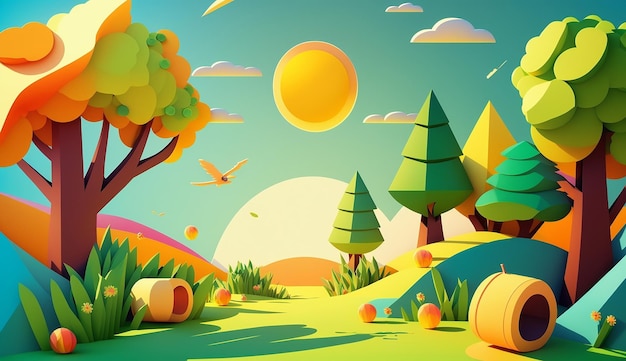 Summertime glow eine verspielte Illustration Generative KI