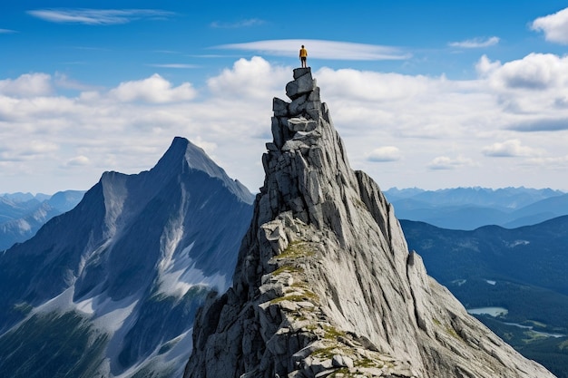 Foto summit saga triumphs im foto des vertikalen kletterns