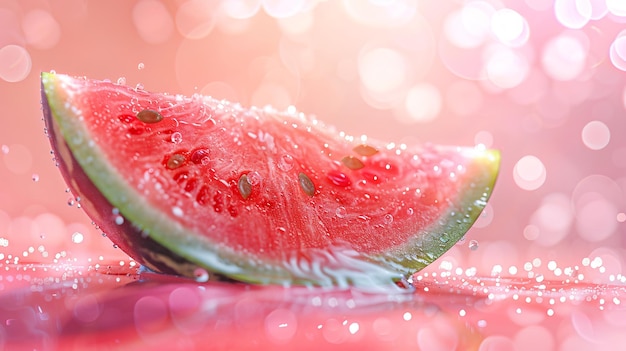 Sumo de melancia de frutas verdes para aliviar o calor do verão Ilustração de delícias durante o mar de verão