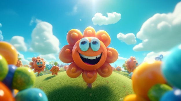 Sun 3D cartoon Summer Generative AI