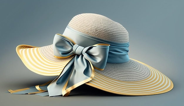 Sun Bonnet Summer Beach Hat Modell mit ausgestellter Krempe Generative AI