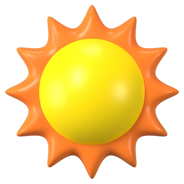 Sun clipart png fundo gráfico transparente em 3D