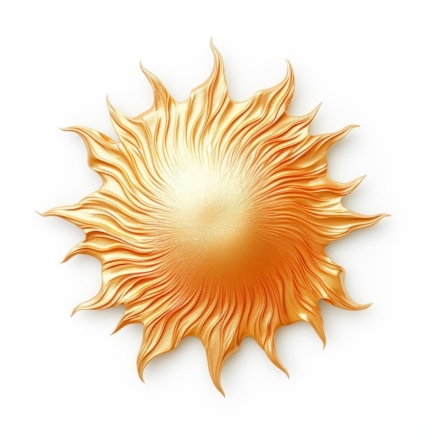 Sun Shiny Gold Abstract Artwork em fundo branco