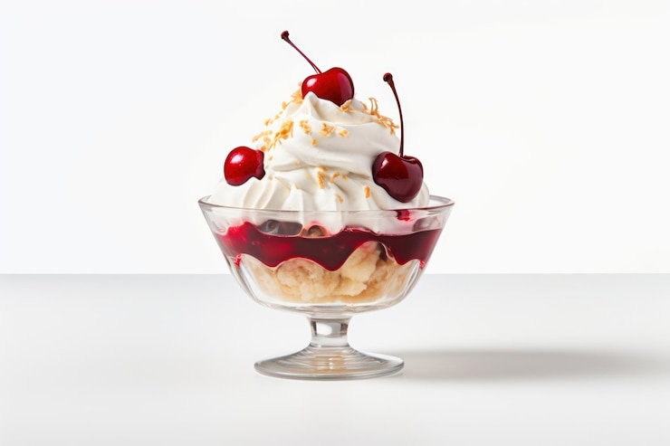 Foto sundae creme comida de sobremesa